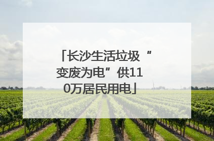 长沙生活垃圾“变废为电”供110万居民用电