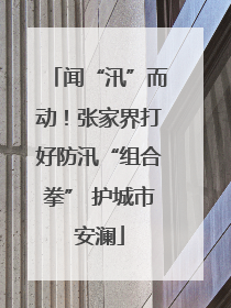 闻“汛”而动！张家界打好防汛“组合拳” 护城市安澜