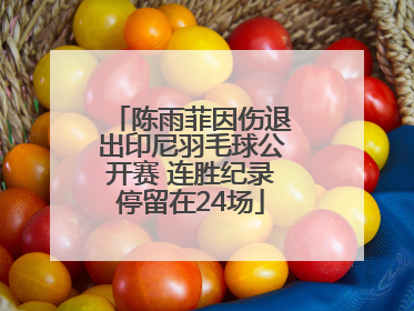 陈雨菲因伤退出印尼羽毛球公开赛 连胜纪录停留在24场
