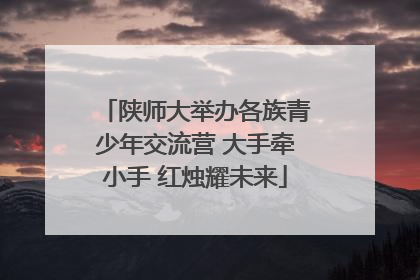 陕师大举办各族青少年交流营 大手牵小手 红烛耀未来