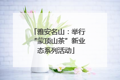 雅安名山：举行“蒙顶山茶”新业态系列活动