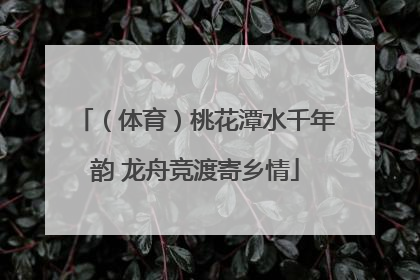 （体育）桃花潭水千年韵 龙舟竞渡寄乡情