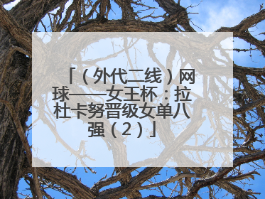 （外代二线）网球——女王杯：拉杜卡努晋级女单八强（2）