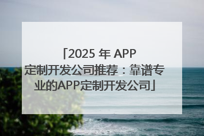 2025 年 APP 定制开发公司推荐：靠谱专业的APP定制开发公司