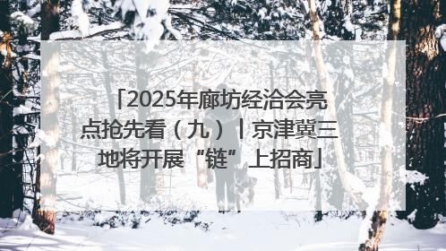 2025年廊坊经洽会亮点抢先看（九）丨京津冀三地将开展“链”上招商
