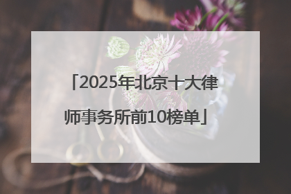 2025年北京十大律师事务所前10榜单