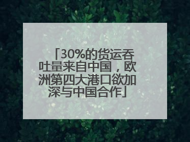 30%的货运吞吐量来自中国，欧洲第四大港口欲加深与中国合作