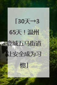 30天→365天！温州鹿城五马街道让安全成为习惯