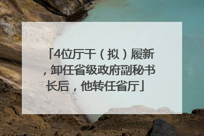4位厅干（拟）履新，卸任省级政府副秘书长后，他转任省厅