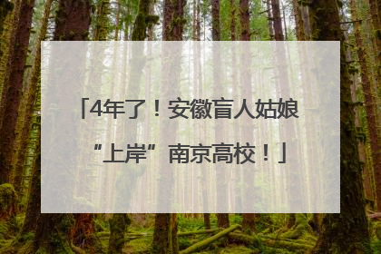 4年了！安徽盲人姑娘“上岸”南京高校！