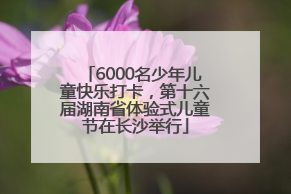 6000名少年儿童快乐打卡，第十六届湖南省体验式儿童节在长沙举行