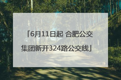 6月11日起 合肥公交集团新开324路公交线