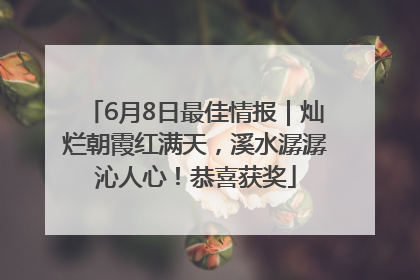 6月8日最佳情报｜灿烂朝霞红满天，溪水潺潺沁人心！恭喜获奖