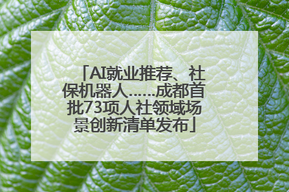 AI就业推荐、社保机器人……成都首批73项人社领域场景创新清单发布